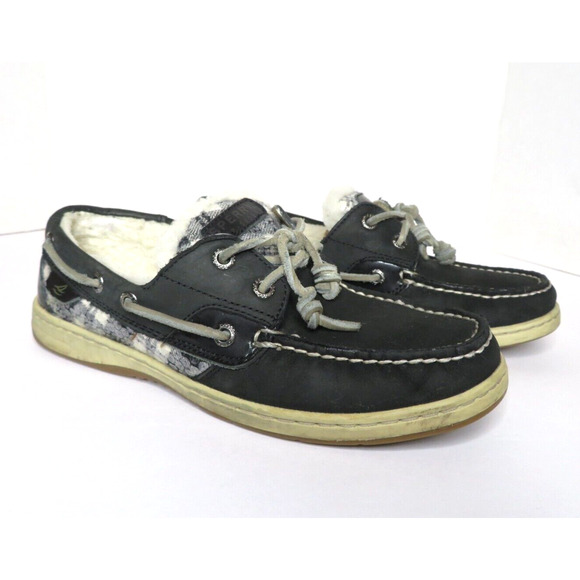 Sperry Top-Sider Womens 2 Eye Sheep Fur Lined Boat Loafers Shoes 9174293 Size 7 - Picture 4 of 10